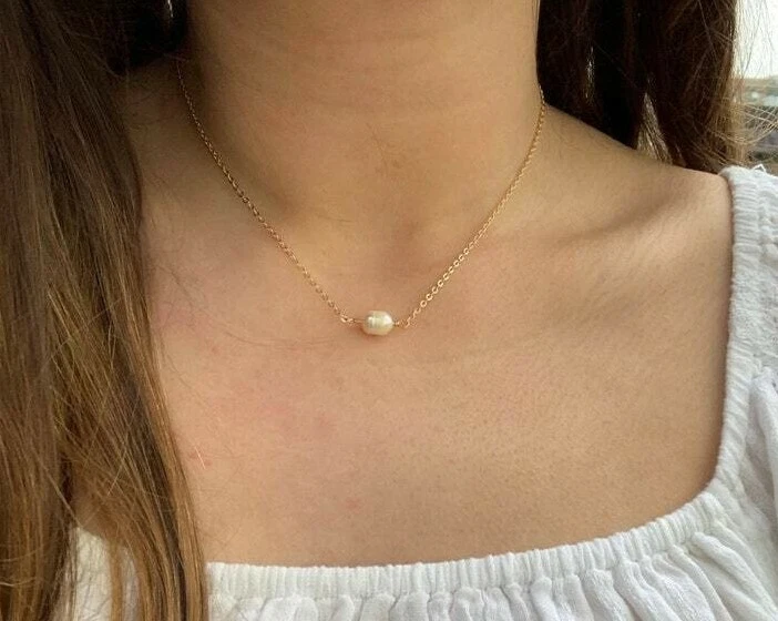 18K Maria Dainty Pearl Necklace - Maude