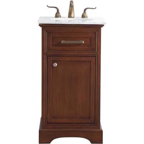 Elegant Decor Americana 19" Single Marble Top Bathroom Vanity in Teak - Picture 5 of 18
