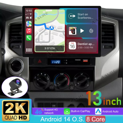13.1'' 2K 4+64GB Android 14 Radio Stereo For Toyota Tacoma 2005-2013 WIFI CarPlay