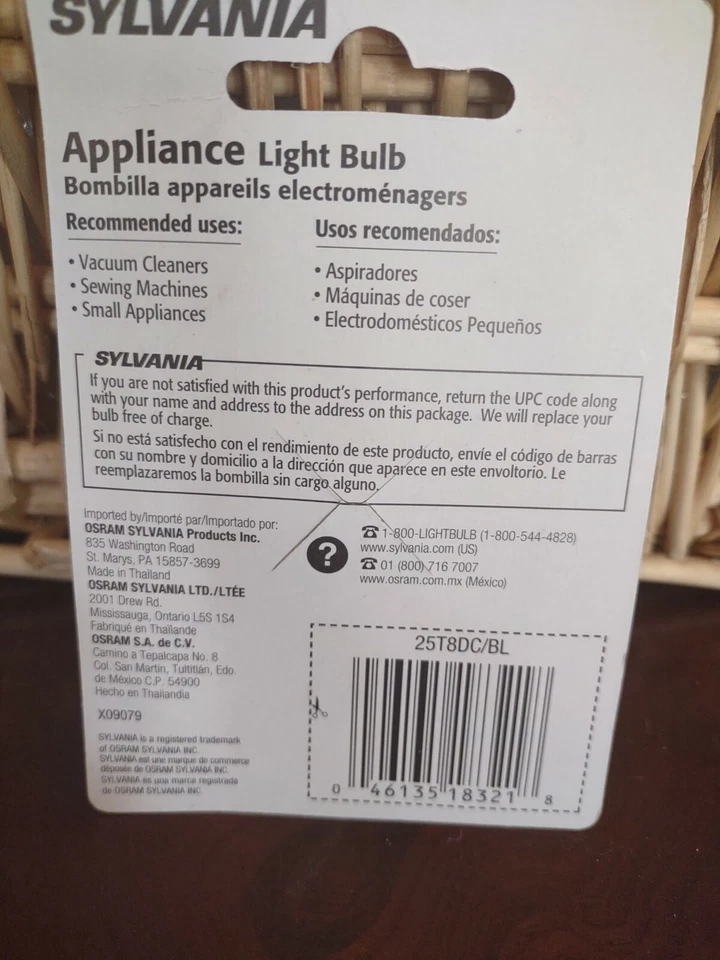 Sylvania 25T8DC/BL Small Appliance Light Bulb Double Contact Base 25 Watt - Image 4 of 4