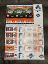 2015 NY METS SEASON TICKET WORLD SERIES PLAYOFF SHEET STUB KC ROYALS - MINTY