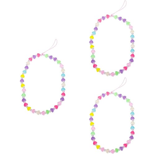 3 PCS Love Mobile Phone Chain Lanyard for Wrist Strap Cell Charm