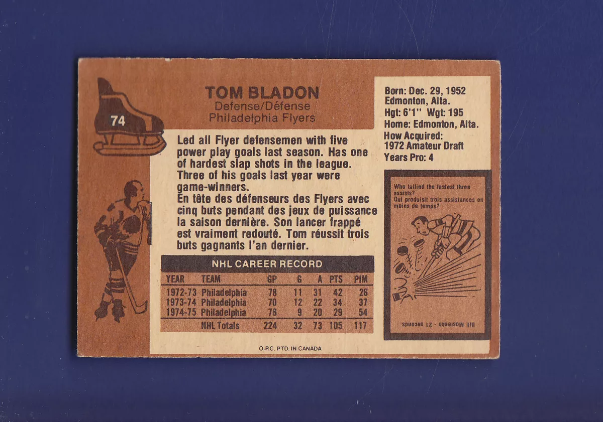 Tom Bladon #3-4 1973-1974 1974-1975 Cup