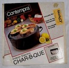 🆕 VTG JCPenney Contempra CHAR-B-QUE Indoor Electric BBQ Grill  Ceramic Almond 