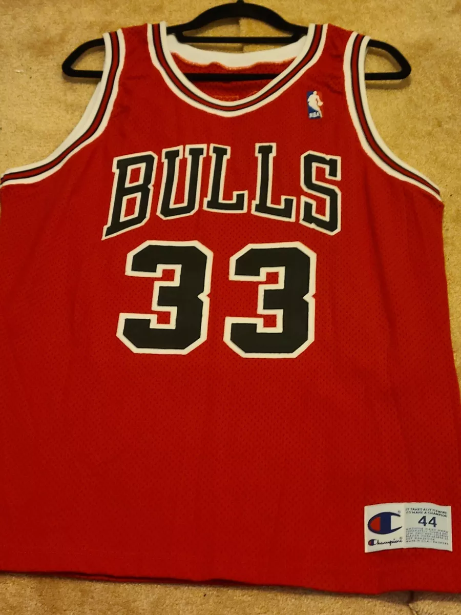 Authentic Champion Pro Jersey Scottie Pippen Chicago Bulls Sewn Numbers W  Auto