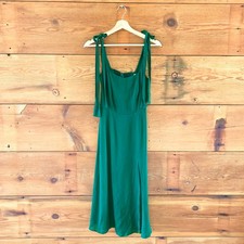 6P - Reformation Emerald Green Sleeveless High Slit Midi Cocktail Dress 1227MS