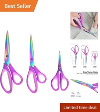 All-Purpose Scissors Set: 3 Sizes with Titanium Coating  Comfort Grip