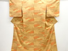 7525477: JAPANESE KIMONO / ANTIQUE KIMONO / SILK / JODAI TSUMUGI / CLOUD