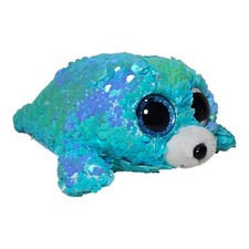 TY Flippables Waves the Seal Beanie Boos Color Changing Sequin Bean Plush