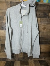Goodfellow Hoodie Mens XXL Gray Full Zip Ultra Soft Fleece Sweatshirt New