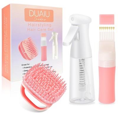 Hair Oil Applicator with Continuous Spray Bottle Hair Scalp Massager, Silicon...