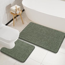 Bathroom Rugs Sets 2 Piece, Soft Non Slip Bath Mat Set, 20''x20'' U-Shaped
