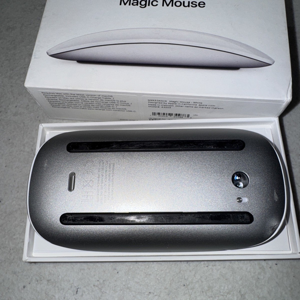 Apple Magic Mouse USB-C Multi-Touch MXK53AM/A Genuine A3204