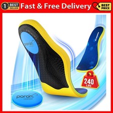 240 lbs Plantar Fasciitis Relief Insoles Men Comfort PORON Shoe Inserts for W...