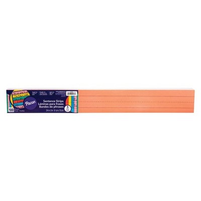 100 PCS ASE Sentence Strips Assorted Colors 24x3 Inches Cardstock PAC5165