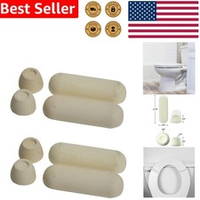 2 Pack White Universal Stick On Toilet Seat Bumpers Rubber Oval