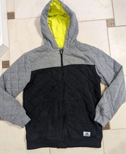 Shaun White Youth Boys XL / 16 Quilted Black Gray Front Zip Hoodie Jacket