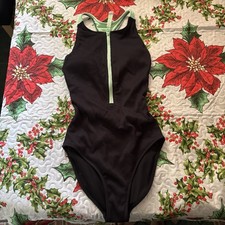 Fabletics Ribbed One Piece Racerback Swimsuit Black Small New With Tags