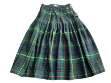 Gonna donna Burberrys plissettata kilt tartan a quadri taglia 10 made in Scotland vintage