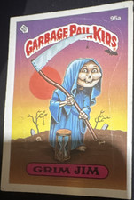 Topps Garbage Pail Kids Grim Jim #95a Sticker Non-Sport Trading Card