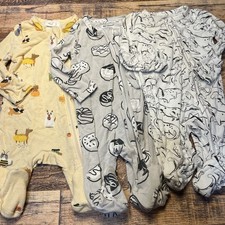 Angel Dear Bamboo Sleepers Set Unisex Baby 0-3m Halloween Dinosaurs Donuts