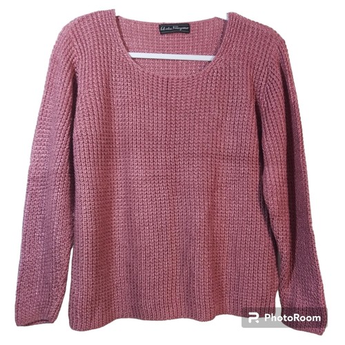 Salvatore Ferragamo, Salvatore Ferragamo Pink Vintage Silk Knit Sweater Long Sleeve Size M