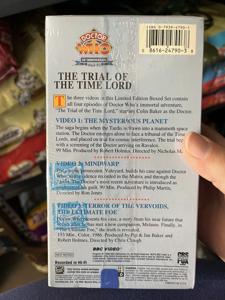 “Doctor Who - The Trial Of The Time Lord” VHS NEW SEALED  30TH ANNIVERSARY - Image 2 of 3