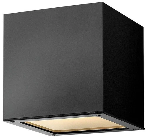 Hinkley Kube 6" High Satin Black 2-LED Outdoor Wall Light - Picture 1 of 4