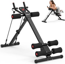 Adjustable Ab Workout Machine Foldable Ab Trainer Core 440lb Home Gym