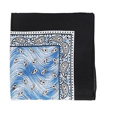 22 Inch Cotton Paisley Bandana Blue Wave