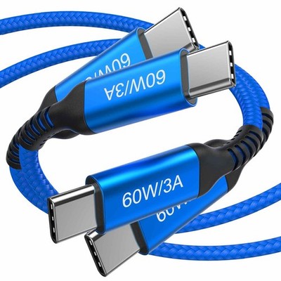 USB C to USB C Charging Cable 10ft 60W [2-Pack], Long Type C Super Fast Charg...