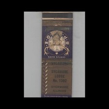 Matchbook Cover BPOE Elks Club 1392 Sycamore IL #4