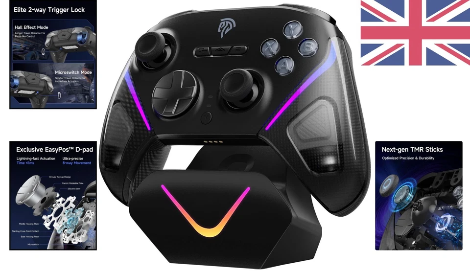 D10 Mechanical Game Controller with Dual-Mode Triggers & Charging Dock - Image 2 of 4