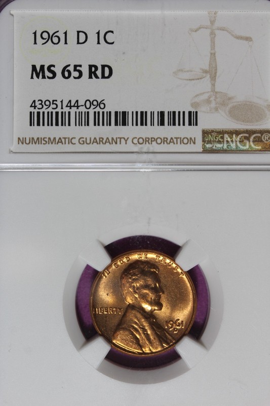 1961 D NGC 1C MS65RD LINCOLN MEMORIAL CENT #B52073