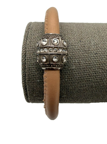 Brighton Mumtaz Charm Tan Leather Bangle Bracelet