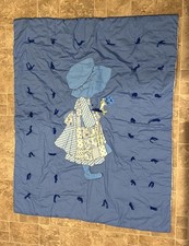 Vintage Quilt Sunbonnet Sue Blue Crib Size 53X41