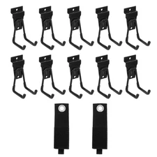 10pcs Slat Wall Hooks 4.48" x 2.75" Garage Storage Hangers with Storage Strap