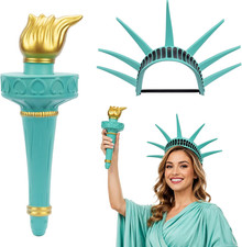 Statue of Liberty Crown  Torch Costume for Halloween Cosplay Party