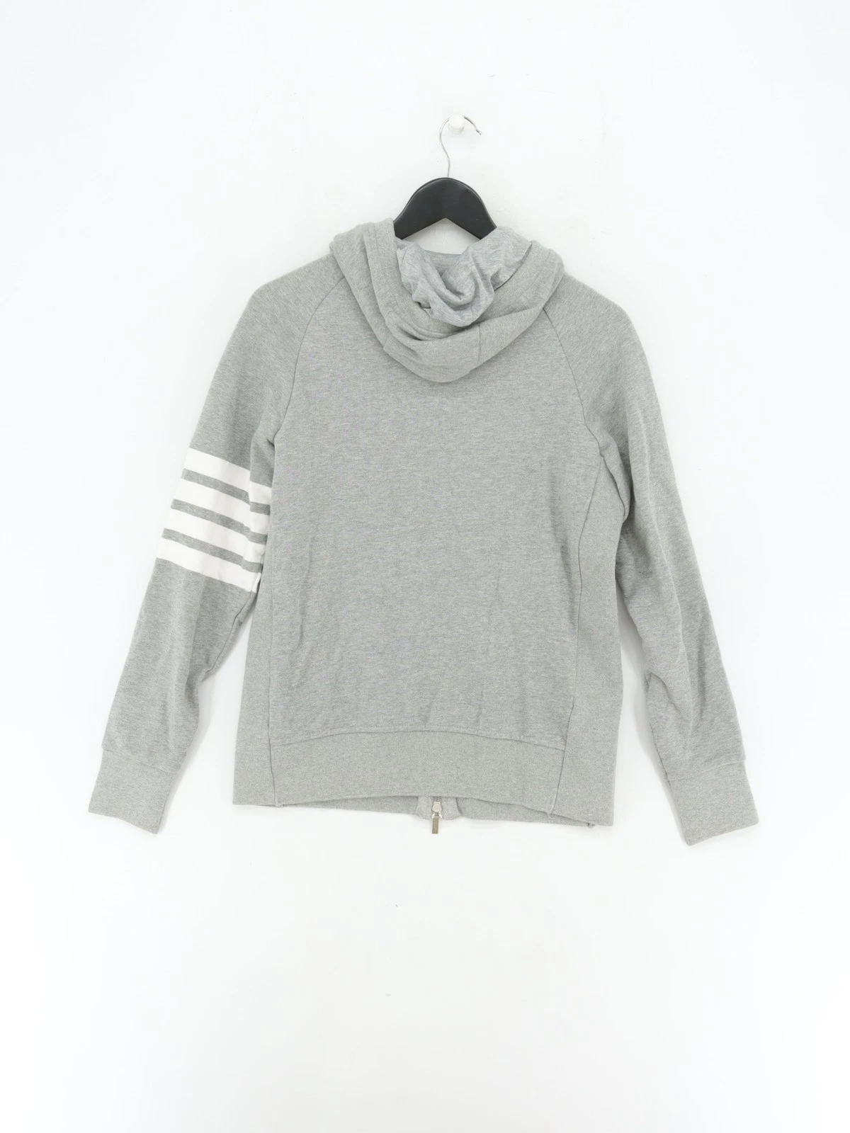 Thom Browne Felpa con Cappuccio Donna S Grigio Rigato 100% Cotone Pullover