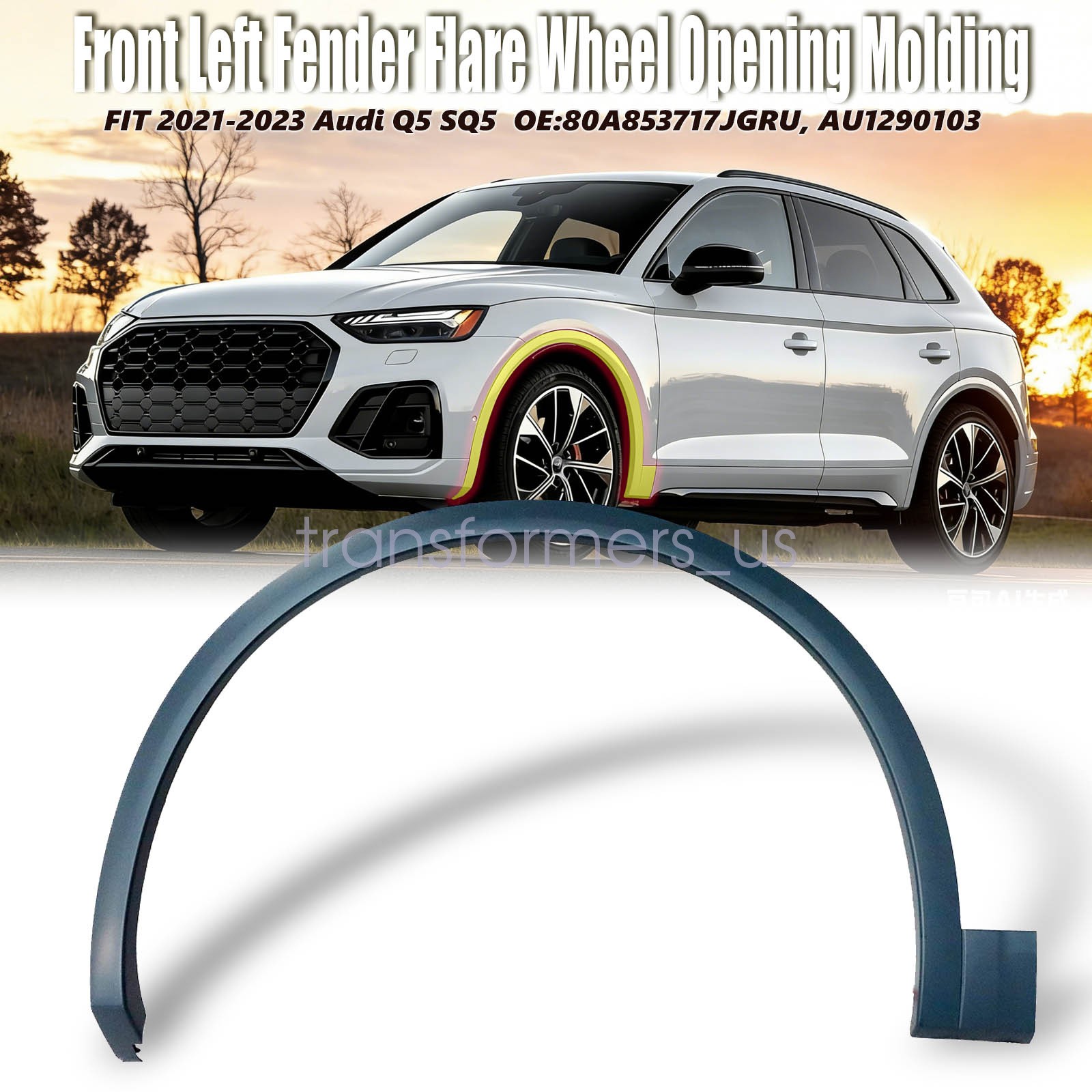 For 2021-2023 Audi Q5 SQ5 Front Driver Side Wheel Opening Molding 80A853717JGRU