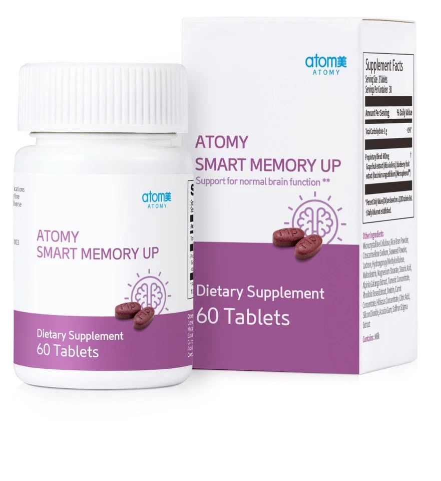 Atomy Smart Memory Up Uva Arándano Planta Derivado Suplemento 60 Tabs NUEVO Foto 2 de 4