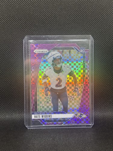 2024 Prizm Purple Power /49 Nate Wiggins Ravens RC Rookie #380