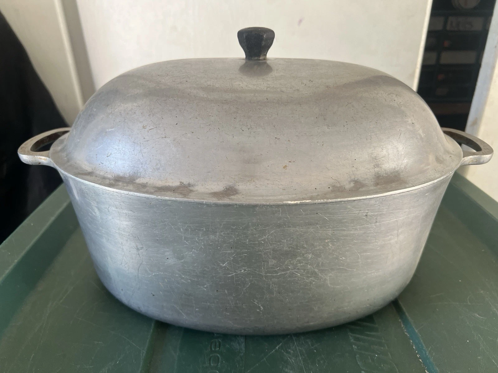 Vintage MAJESTIC COOKWARE 6 Qt Oval Cast Aluminum Roaster 12x9" Dutch Oven w/Lid