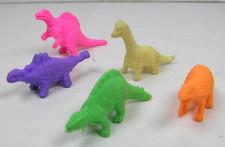 Unbranded Mini Dinosaur Lot of Five 1" Long Rubber Dinosaur Toy Figure No COO