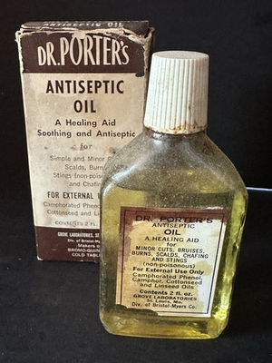 #ad #ad Antique Dr. Porter#x27;s Antiseptic Oil Healing Aid 2 Fl Ozs St Louis MO With Box $25.00