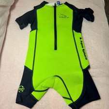 Aqua Sphere | Stingray HP | Kids Shorty Wetsuit | Neon Green Navy Blue | 6Y