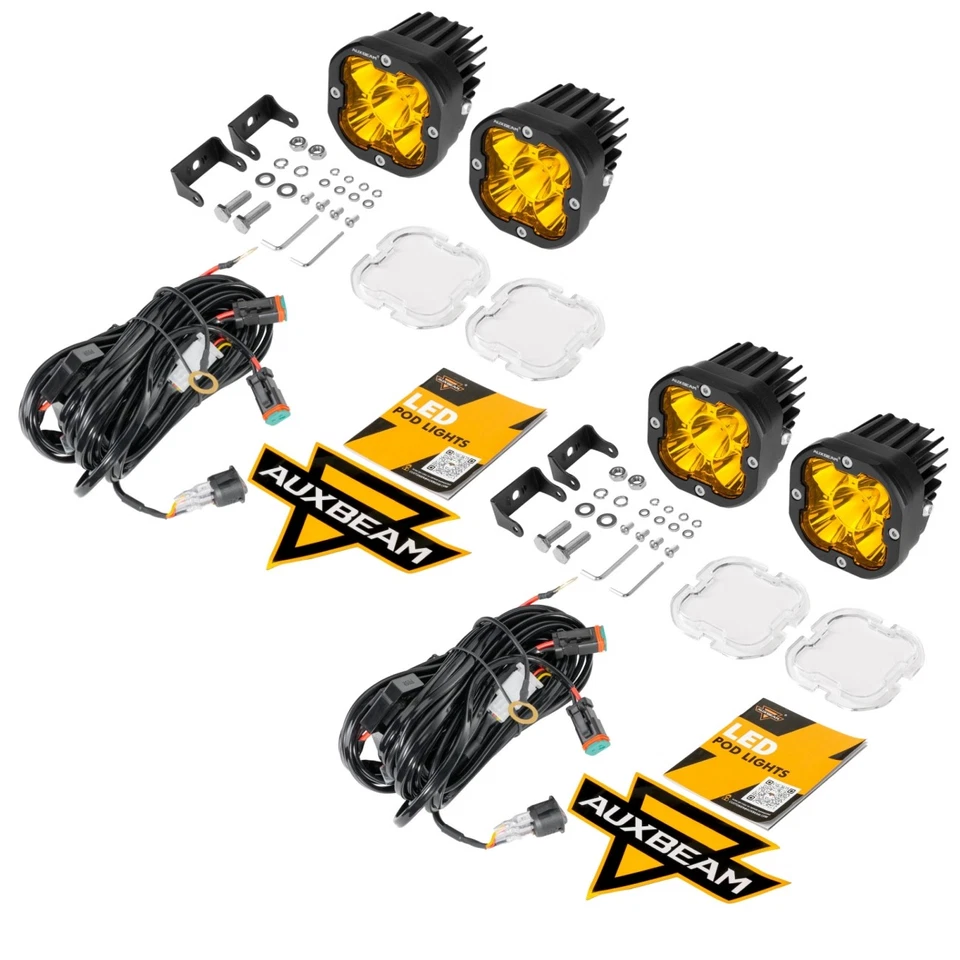 4x AUXBEAM 3" LED Vainas Cubos de Luz Luces de Conducción para Todoterreno Coche SUV Camión Foto 2 de 4