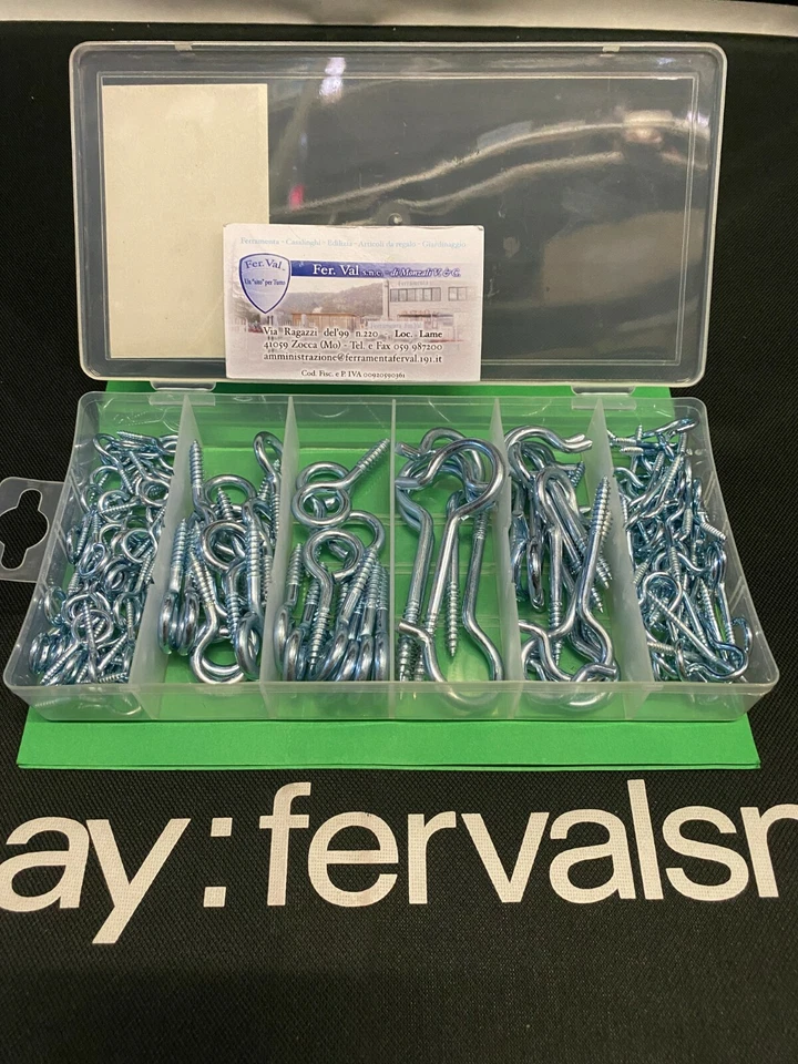 VALEX KIT 150 GANCI VITE ASSORTITTI OCCHIELLO APERTO OCCHIELLO CHIUSO 1950116 - Immagine 2 di 4