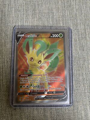 Pokemon Evolving Skies Leafeon V Full Art 166/203 Pack Fresh! Near