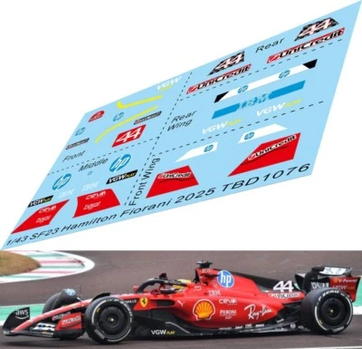 TBDECAL&MODELS 1/43 Decals per Ferrari SF23 Conversion to Test Hamilton Fiorano 2025 TBD1076